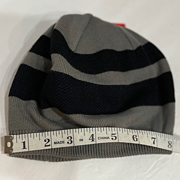 NWT TNF The North Face Black / Grey Striped Brigadier Knit Beanie, Unisex - Picture 12 of 14